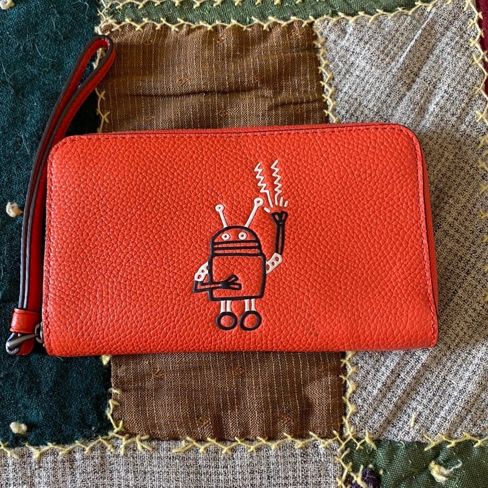 Coach Leather Keith Haring Phone Wallet Wristlet